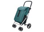 CARLETT Einkaufstrolley Einkaufswagen Klappbar Grocery Trolley Shopping Cart 64 l, Kühltasche 10L, eine Große Kapazität von 25 kg, Für Einkaufen-Dunkelcyan
