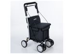CARLETTEinkaufstrolley Einkaufswagen Shopping Trolley Rollatoren für SeniorenMaximale Sitzbelastung 125 kg, 30L, Wasserdichte Tasche aus Polyester-Schwarz