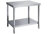 Edelstahl-Arbeitstisch, mit Boden, 1200 x 600 x 850 mm