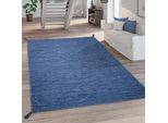 Paco Home Teppich »Kilim 210«, rechteckig, 12 mm Höhe, Handgwebt, Flachgewebe, reine Baumwolle, handgewebt, Uni Farben