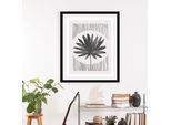 queence Bild »Flora«, Pflanzen-Pflanzenbilder-Blätter-Blätterbilder-Schwarz-Weiss-Figuren-Abstrakt, (1 St.), gerahmt