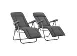 vidaXL Klappbare Gartenstühle mit Polstern 2 Stk. Grau