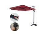 Gastronomie-Ampelschirm MCW-A96, Sonnenschirm, rund Ø 3m Polyester Alu/Stahl 23kg ~ bordeaux ohne Ständer, drehbar