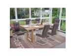 6er-Set Esszimmerstuhl MCW-G56, Küchenstuhl Freischwinger Stuhl, Textil Wildleder-Optik ~ grau