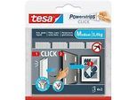 tesa® Powerstrips CLICK MEDIUM, 5,4 kg, 4 x 2 Streifen Multipack, selbstklebend, für Wandbefestigung