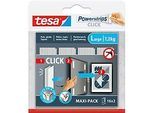 tesa® Powerstrips CLICK LARGE, 7,2 kg, 16 x 2 Streifen Multipack, selbstklebend, für Wandbefestigung