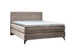 Sjöholm Boxspringbett , Hellbraun , Textil , H3 + H4 , Höhe ca. 20 cm , 160x200 cm , gepolstertes Kopfteil, Stoffauswahl, Topper durchgehend, in verschiedenen Größen erhältlich, Partnermatratze mit durchgehendem Bezug, Matratze in verschiedenen Härtegraden erhältlich, Topperauswahl, Kopfteilauswahl , Schlafzimmer, Betten, Boxspringbetten