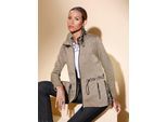 Fleecejacke CREATION L, Damen, Gr. 46, grau (sand, graphit), 100% Polyester, gemustert, Jacken Fleecejacke