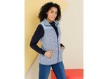 Fleeceweste CLASSIC BASICS, Damen, Gr. 50, blau (rauchblau, ecru, meliert), 100% Polyester, meliert, Westen Fleeceweste