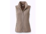 Fleeceweste CASUAL LOOKS, Damen, Gr. 48, grau (taupe), 100% Polyester, unifarben, Westen Fleeceweste