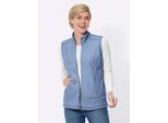Fleeceweste CLASSIC BASICS, Damen, Gr. 44, blau (bleu), 100% Polyester, unifarben, Westen Fleeceweste