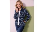 Fleecejacke CLASSIC BASICS, Damen, Gr. 38, blau (marine, eisblau, bedruckt), 100% Polyester, gemustert, mehrfarbig, Jacken Fleecejacke
