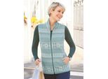 Fleeceweste CLASSIC BASICS, Damen, Gr. 48, grün (jade, ecru, gemustert), 100% Polyester, gemustert, mehrfarbig, Westen Fleeceweste