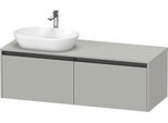 Duravit Ketho.2 Konsolenwaschtischunterbau wandhängend Betongrau Matt 1400x550x459 mm - K24888L07070 K24888L07070000