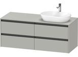 Duravit Ketho.2 Konsolenwaschtischunterbau wandhängend Betongrau Matt 1400x550x568 mm - K24898R07070 K24898R07070000