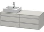 Duravit Ketho Konsolenwaschtischunterbau wandhängend Betongrau Matt 1400x550x496 mm - KT6657L0707 KT6657L0707