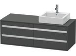 Duravit Ketho Konsolenwaschtischunterbau wandhängend Graphit Matt 1400x550x496 mm - KT6657R4949 KT6657R4949