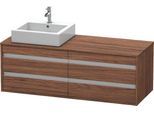 Duravit Ketho Konsolenwaschtischunterbau wandhängend Nussbaum dunkel Matt 1400x550x496 mm - KT6657L2 KT6657L2121