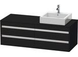 Duravit Ketho Konsolenwaschtischunterbau wandhängend Eiche Schwarz Matt 1400x550x496 mm - KT6657R161 KT6657R1616