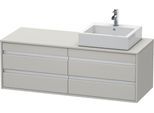 Duravit Ketho Konsolenwaschtischunterbau wandhängend Betongrau Matt 1400x550x496 mm - KT6657R0707 KT6657R0707