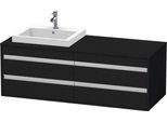 Duravit Ketho Konsolenwaschtischunterbau wandhängend Eiche Schwarz Matt 1400x550x496 mm - KT6757L161 KT6757L1616
