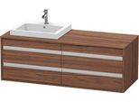 Duravit Ketho Konsolenwaschtischunterbau wandhängend Nussbaum dunkel Matt 1400x550x496 mm - KT6757L2 KT6757L2121