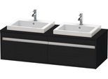 Duravit Ketho Konsolenwaschtischunterbau wandhängend Eiche Schwarz Matt 1400x550x426 mm - KT6797B161 KT6797B1616