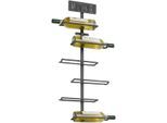 Flaschenregal LOCKER, schwarz, B:33cm H:80cm T:10cm, Metall, Regale, Flaschenregal, für 6 Flaschen zum Aufhängen