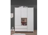 Vipack Kleiderschrank »Kiddy, mit funktioneller Einteilung und 2 Schubladen, stabil gebaut«, (H/T ca. 180x55cm, MDF weiss lackiert, Fachboden Kiefer), MDF-Oberfläche