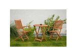 Gardenson Gartenklapptisch , Naturfarben , Holz , Eukalyptusholz , massiv , rund , eckig, X-Form , 80x75x80 cm , FSC Mix , klappbar, platzsparend , Holzmöbel, Holztische, Klapptische Holz
