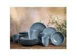Creatable Kombiservice , Blau , Keramik , 16-teilig , 300 ml , 31x33x34 cm , Geschirr, Geschirrsets, Kombiservice
