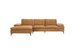 Chilliano Ecksofa , Cognac , Textil , Ottomane links, L-Form , 301x179 cm , Goldenes M, Emas, Dgm , Typenauswahl, Lederauswahl, Stoffauswahl, seitenverkehrt erhältlich, Hocker erhältlich, Rücken echt , Wohnzimmer, Sofas & Couches, Wohnlandschaften, Ecksofas