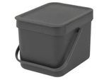 Xxxl Abfalleimer , Grau , Kunststoff , 6 l , 20x24.9x18.1 cm , Badaccessoires, Abfalleimer