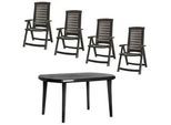 Siena Garden Gartenset , Grau , Kunststoff , 5-teilig , UV-beständig, wetterfest, Stuhl klappbar, Rückenlehne mehrfach verstellbar , Gartenmöbel, Gartengarnituren