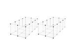 SONGMICS 2er set L-XL Freigehege mit Bodenplatten weiß 1,43 m, 73 cm, 46 cm