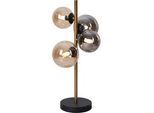 Dieter Knoll Led-Tischleuchte , Schwarz, Goldfarben, Bernsteinfarben , Metall, Glas , Uni , F , 19.3x48x23.7 cm , mit Schalter , Lampen & Leuchten, Innenbeleuchtung, Tischlampen