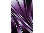 Novel Flachwebeteppich , Schwarz, Weiß, Violett , Textil , Wellen , rechteckig , 280x370 cm , Oeko-Tex® Standard 100 , für Fußbodenheizung geeignet, in verschiedenen Größen erhältlich, pflegeleicht , Teppiche Und Böden, Teppiche, Webteppiche