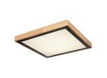 Globo Led-Deckenleuchte , Braun, Schwarz, Weiß , Holz, Metall, Kunststoff , quadratisch , F , 39x9x39 cm , Ce , Stufenschalter, mit Schalter, Farbtemperaturwechsler , Lampen & Leuchten, Leuchtenserien