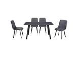 Mid.you Tischgruppe , Grau , Metall, Textil, Holzwerkstoff , eckig , 140x46x75 cm , Esszimmer, Bänke, Eckbankgruppen