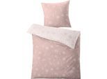 Wendebettwäsche KLEINE WOLKE "Leone in Gr. 135x200 oder 155x220 cm", rosa (rose), B/L: 135cm x 200cm, Mako-Satin, B/L: 80cm x 80cm, Mako-Satin, Obermaterial: 100% Baumwolle, Bettwäsche, geblümte Bettwäsche aus Baumwolle, Bettwäsche mit Reißverschluss