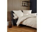 Bettwäsche JANINE "Milano 4510645106 06", beige, B/L: 135cm x 200cm, 1 Stk., 1 Stk., Mako-Satin, B/L: 80cm x 80cm, Mako-Satin, Obermaterial: 100% Baumwolle, Bettwäsche, Bettwäsche, mit Reißverschluss