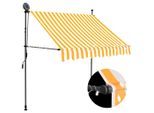 vidaXL Einziehbare Markise Handbetrieben mit LED 100 cm Weiß Orange