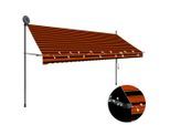 vidaXL Einziehbare Markise Handbetrieben mit LED 350 cm Orange Braun