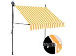 vidaXL Einziehbare Markise Handbetrieben mit LED 150 cm Weiß Orange