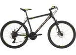 Mountainbike WYLD "Mountainbike Hardtail 26'' Sharp Schwarz-Grün 21 Gänge RH 46 bzw. 51cm" Gr. 46, schwarz (schwarz, schwarz), Fahrräder, Herren, 46cm, 26 Zoll (66,04cm) hinten: 26 Zoll (66,04cm)
