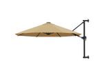 vidaXL Sonnenschirm zur Wandmontage mit Metall-Mast 300 cm Taupe
