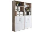 Aktenschrank Office Edition Sw Set 11 Sonoma Eiche/Weiß