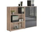 Aktenschrank Office Edition Sw Set 1 niedrig Eiche/Anthrazit