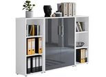 Aktenschrank Office Edition Sw Set 2 niedrig Weiß/Anthrazit