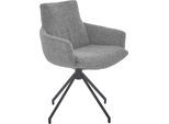 Esszimmerstuhl NIEHOFF SITZMÖBEL, grau (platingrau, schwarz), B:62cm H:89cm T:63cm, 100% PES, Stühle, 2er Set, Bezug in Bouclé-Optik, optional mit Drehfunktion, Sh 51